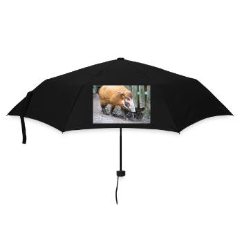 Buschschwein oder Rotflussschwein Pinselohrschwein - Regenschirm (klein) - Schwarz - Vorne