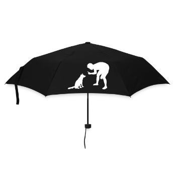Dog Hund - Regenschirm (klein) - Schwarz - Vorne