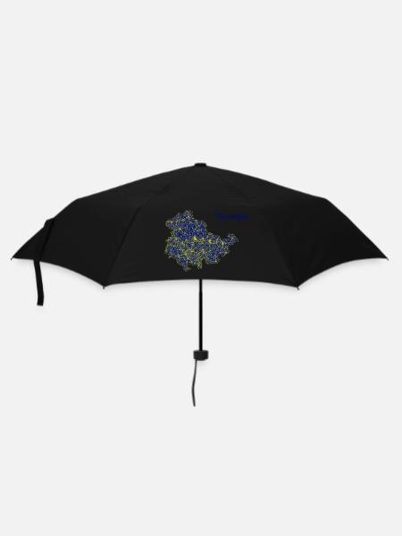 Karte Bundesland Thüringen Straßenkarte - Regenschirm (klein) - Schwarz