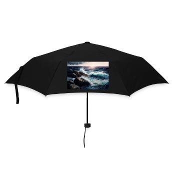 lever de soleil sur la mer - Parapluie standard - noir - Devant