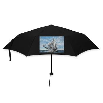 Ocean View: The Beauty of the Sea and Boats - Umbrella (small) - black - Front