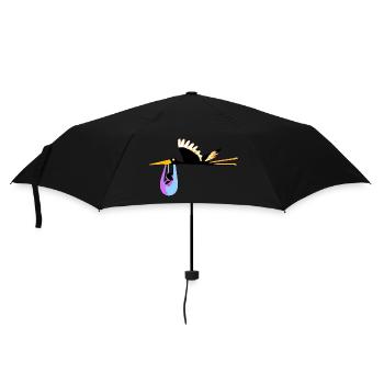 Der Schwarzstorch - Regenschirm (klein) - Schwarz - Vorne