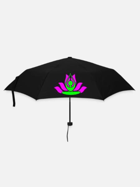 Namaste - Lotusblume - Regenschirm (klein) - Schwarz