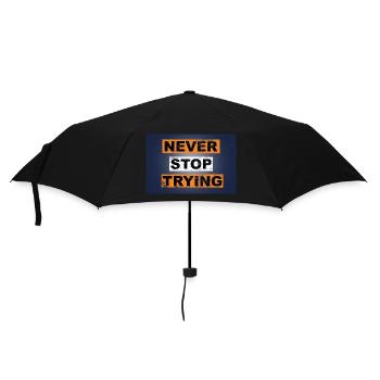 Never stop trying saying lettering - Umbrella (small) - black - Front
