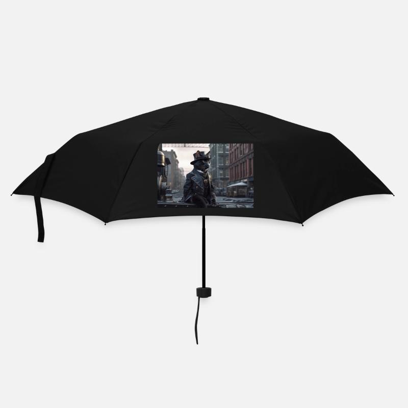 Cat Black7 - Regenschirm (klein) - Schwarz