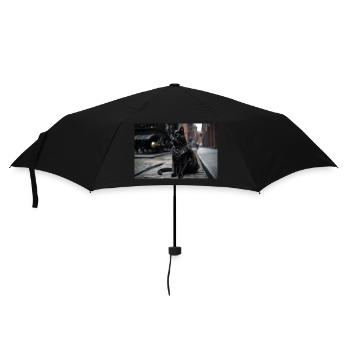 Cat Black4 - Regenschirm (klein) - Schwarz - Vorne