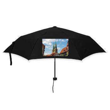 Nikolaikirche Nikolaus Kirche Quedlinburg - Regenschirm (klein) - Schwarz - Vorne