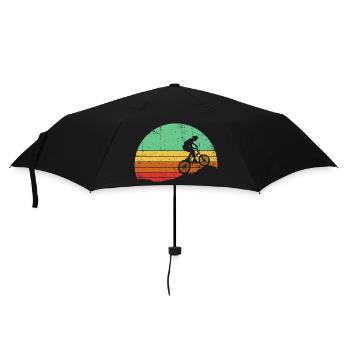 Retro Sunset Cyclist Silhouette - Umbrella (small) - black - Front