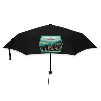Douro Valley Shield, Portugal Illustration - Umbrella (small) - black - Front