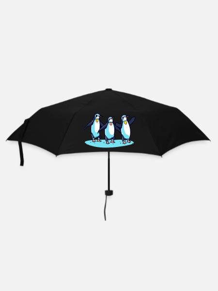Pinguine feiern - Regenschirm (klein) - Schwarz