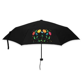Blumen - Regenschirm (klein) - Schwarz - Vorne