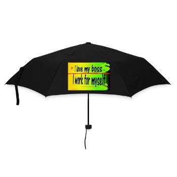 I love my I work for myself - Parapluie standard - noir - Devant