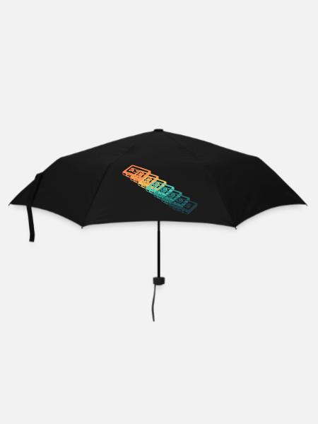 Vintage-Kassette - Regenschirm (klein) - Schwarz