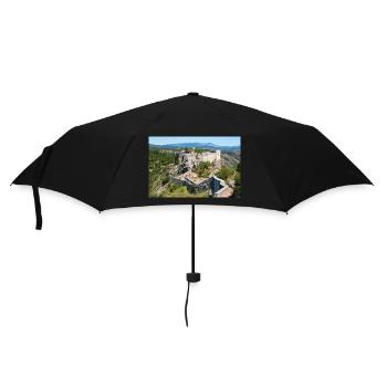 Knin Fortress (Kninska tvrđava) Croatia - Umbrella (small) - black - Front