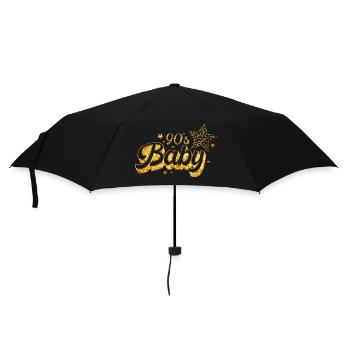 90er Jahre Niedlich 80er Jahre Retro Vintage Lustig Cool Nostalgie - Regenschirm (klein) - Schwarz - Vorne