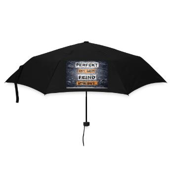 Perfekt ist der Feind von gut Graffiti - Regenschirm (klein) - Schwarz - Vorne