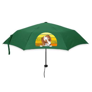 Peeking Beagle puppy - Umbrella (small) - bottlegreen - Front