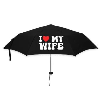 I Love My Wife - Parapluie standard - noir - Devant
