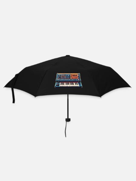Analoger Vintage Synthesizer - Regenschirm (klein) - Schwarz