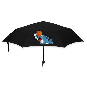 Delfin Basketballspieler Basketball - Regenschirm (klein) - Schwarz - Vorne