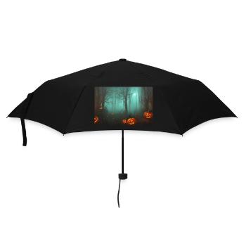 Halloween pumpkin - Umbrella (small) - black - Front