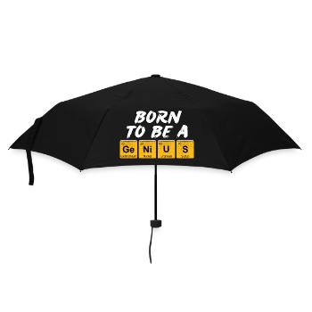 Inscription with the names of the elements "Born To Be A Genius" - Umbrella (small) - black - Front