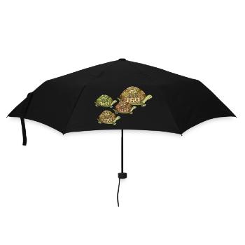 Schildkröten - Regenschirm (klein) - Schwarz - Vorne