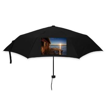 Sonnenaufgang am Ammersee - Regenschirm (klein) - Schwarz - Vorne