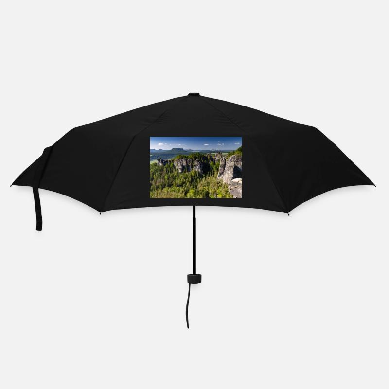Bastei in der Sächsischen Schweiz - Regenschirm (klein) - Schwarz