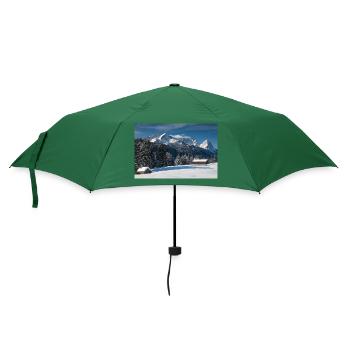 Ambiance hivernale avec Zugspitze - Parapluie standard - vert bouteille - Devant