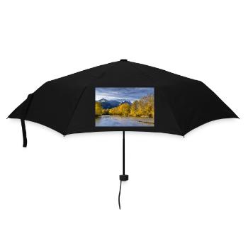 Ambiance automnale sur le Loisach avec la Zugspitze - Parapluie standard - noir - Devant