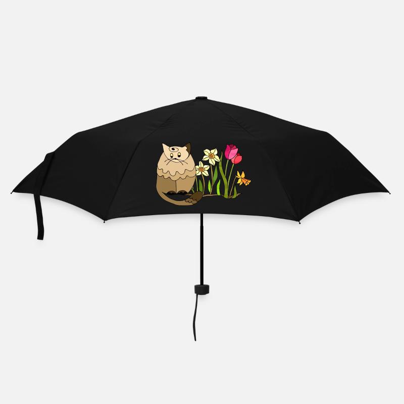 Katze - Regenschirm (klein) - Schwarz