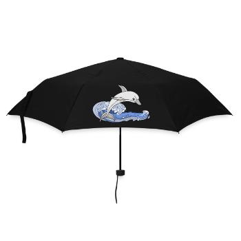 Delfin - Regenschirm (klein) - Schwarz - Vorne