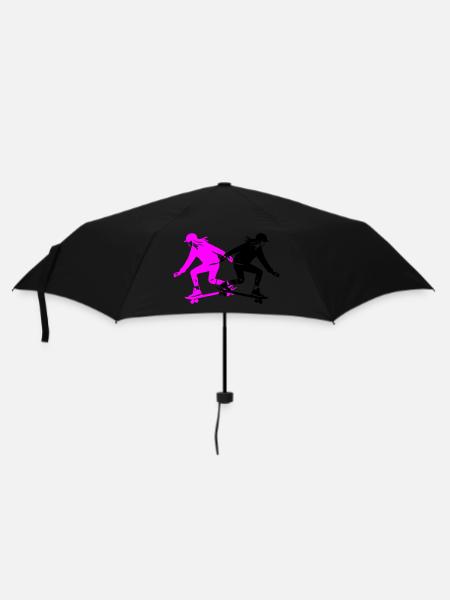 Skateboard Femme Silhouette Skateboard - Parapluie standard - noir