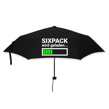 Sixpack wird geladen Lustiges Fitness Shirt - Regenschirm (klein) - Schwarz - Vorne