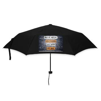 Do it with passion or not at all saying lettering - Umbrella (small) - black - Front