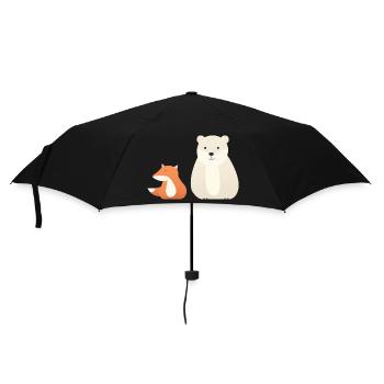 Cute animal motifs for children - Umbrella (small) - black - Front