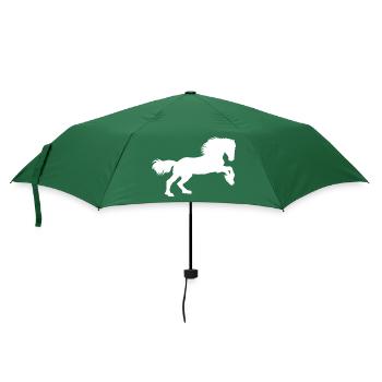 Pferde-Power - Regenschirm (klein) - Flaschengrün - Vorne
