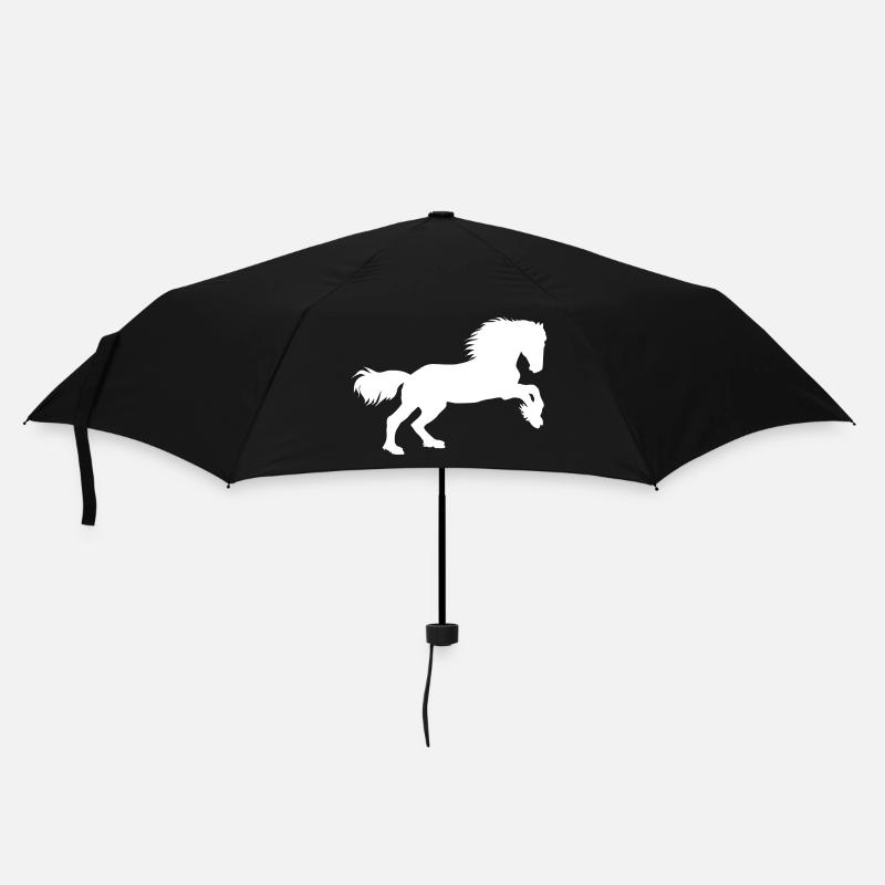 Pferde-Power - Regenschirm (klein) - Schwarz