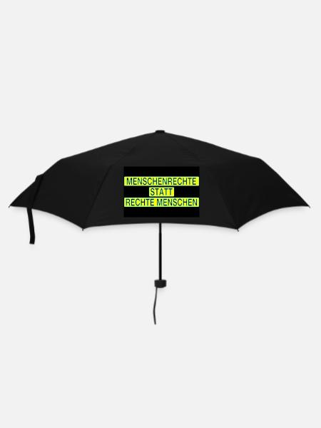 Menschenrechte statt rechte Menschen - Regenschirm (klein) - Schwarz