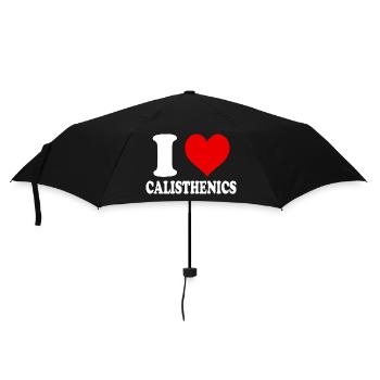 I Love Calisthenics Heart Funny Witty - Umbrella (small) - black - Front