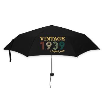 Vintage 1939 Original Parts Year Of Birth Birthday - Umbrella (small) - black - Front