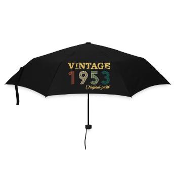 Vintage 1953 pièces d’origine année de naissance anniversaire - Parapluie standard - noir - Devant