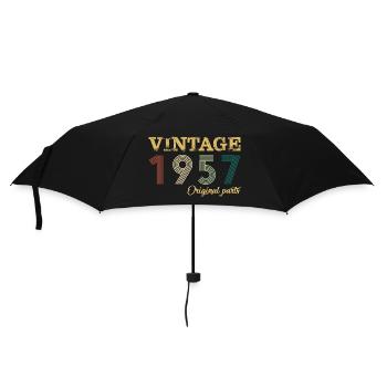 Vintage 1957 pièces d’origine année de naissance anniversaire - Parapluie standard - noir - Devant