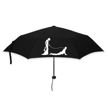 Hochzeit Brautpaar Leine - Regenschirm (klein) - Schwarz - Vorne