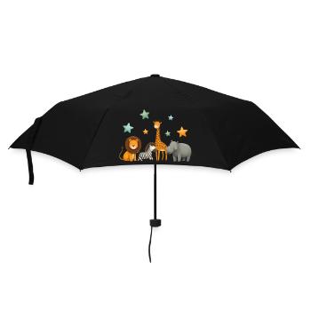 Afrikanische Tiere - Regenschirm (klein) - Schwarz - Vorne