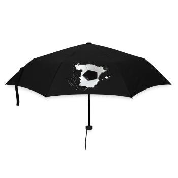 Spanien | echter Fußball | Landkarte ES - Regenschirm (klein) - Schwarz - Vorne