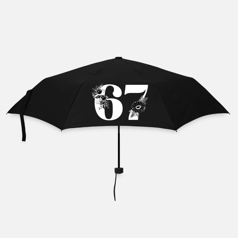Nummer 67 Schwarze Blumen - 67. Blumengeburtstag - Regenschirm (klein) - Schwarz