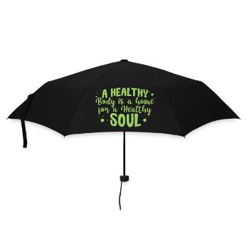 A Healthy Body is a Home - Umbrella (small) - black - Front