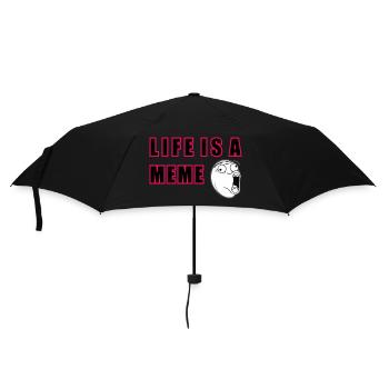 Das Leben ist ein Meme - Regenschirm (klein) - Schwarz - Vorne